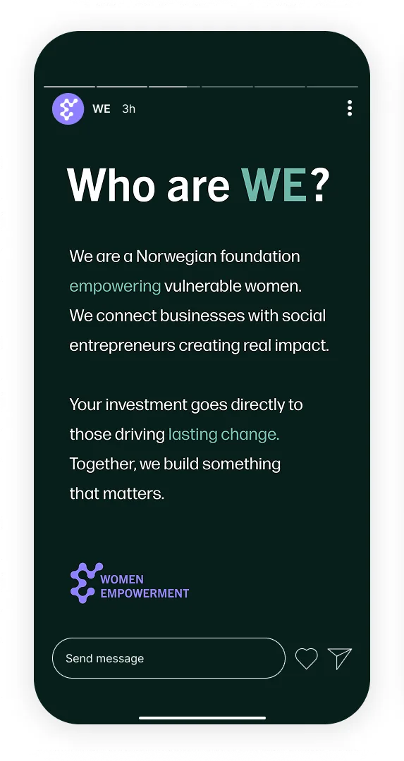 WE Instagram story 1