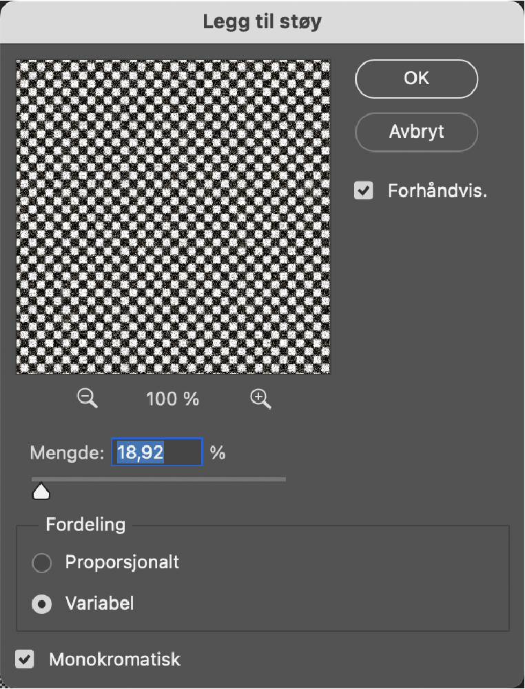 Photoshop – legg til støy